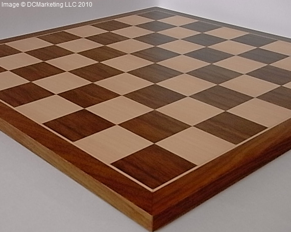Deluxe Walnut and Maple Wood Veneer Chess Board - 40cm